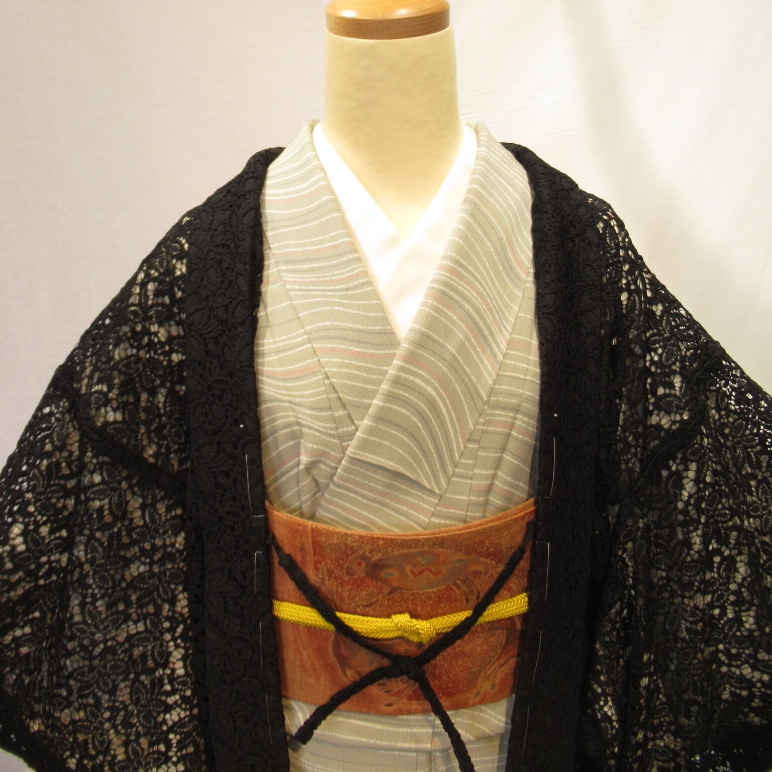 1702レース長羽織 花文様 新品 1702レース長羽織 花文様お仕立て品Long lace Haori. | リサイクル着物