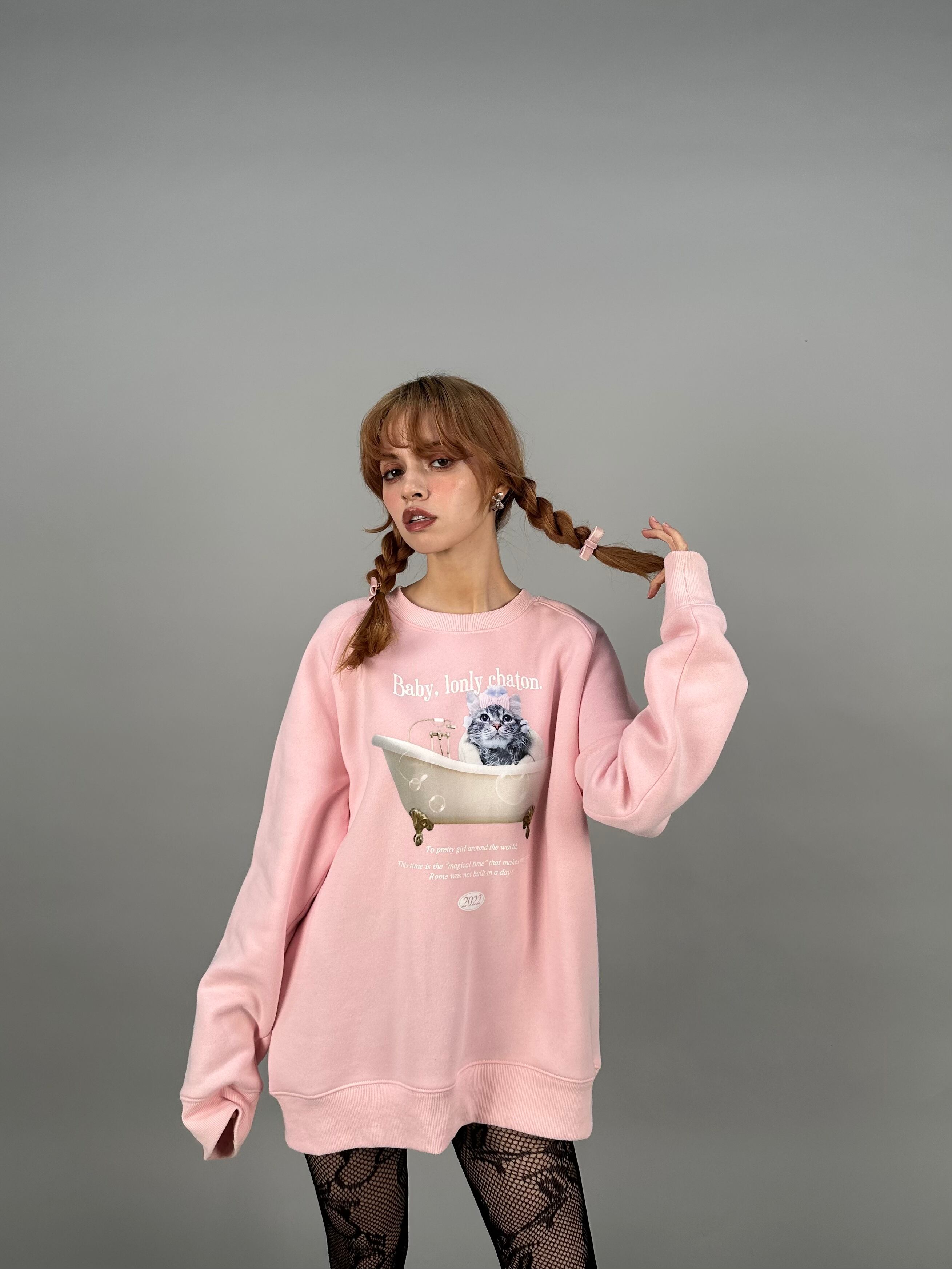 【再入荷】bubble chaton sweat ''strawberry milk'' | mieya mieya