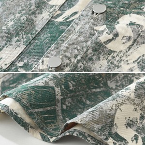 【M-3XL】Stencil Paint Long Sleeve Shirt / ステンシル ペイント 長袖シャツ