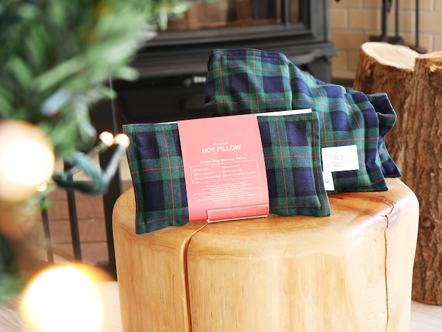 ＜限定＞温め＆寝落ち・玄米カイロセット　ロマンチック緑チェック