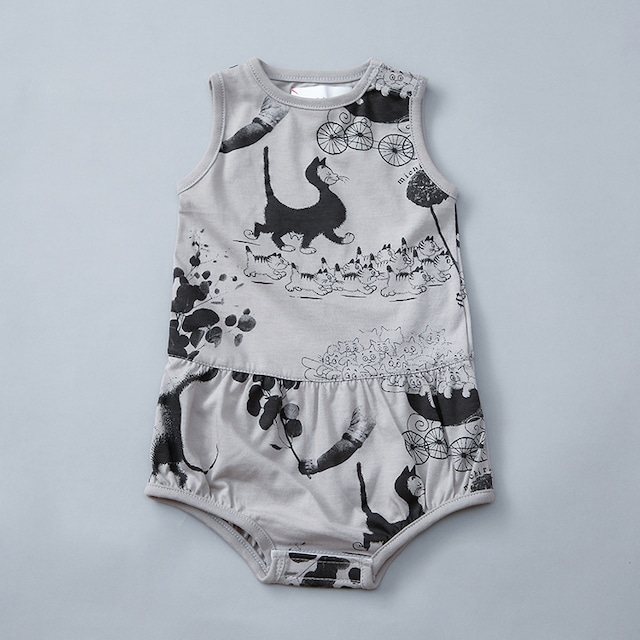 Real zebra TEX rompers /   baby XS(85)  /  Pearl Gray