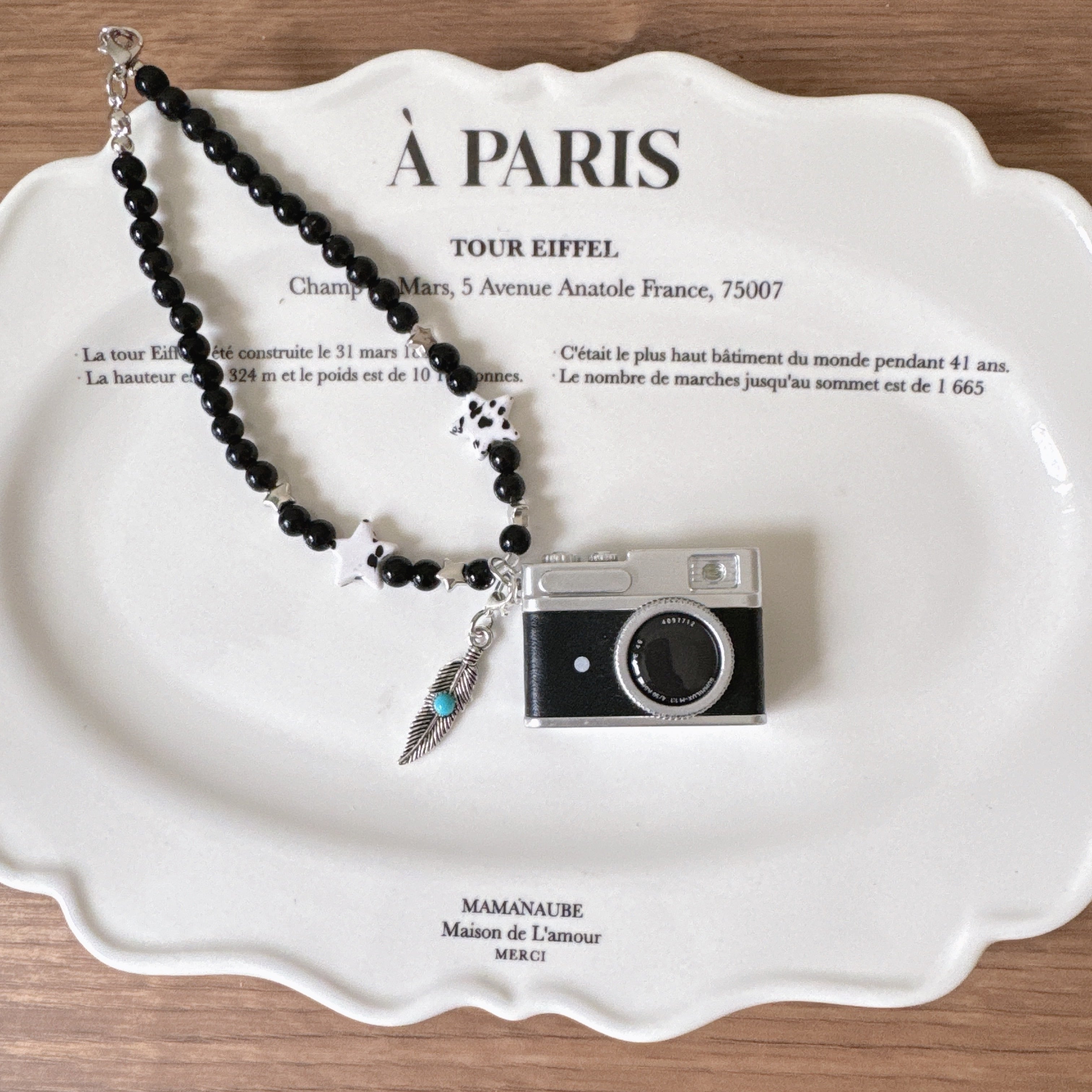 ブラックカメラフラッシュネックレス