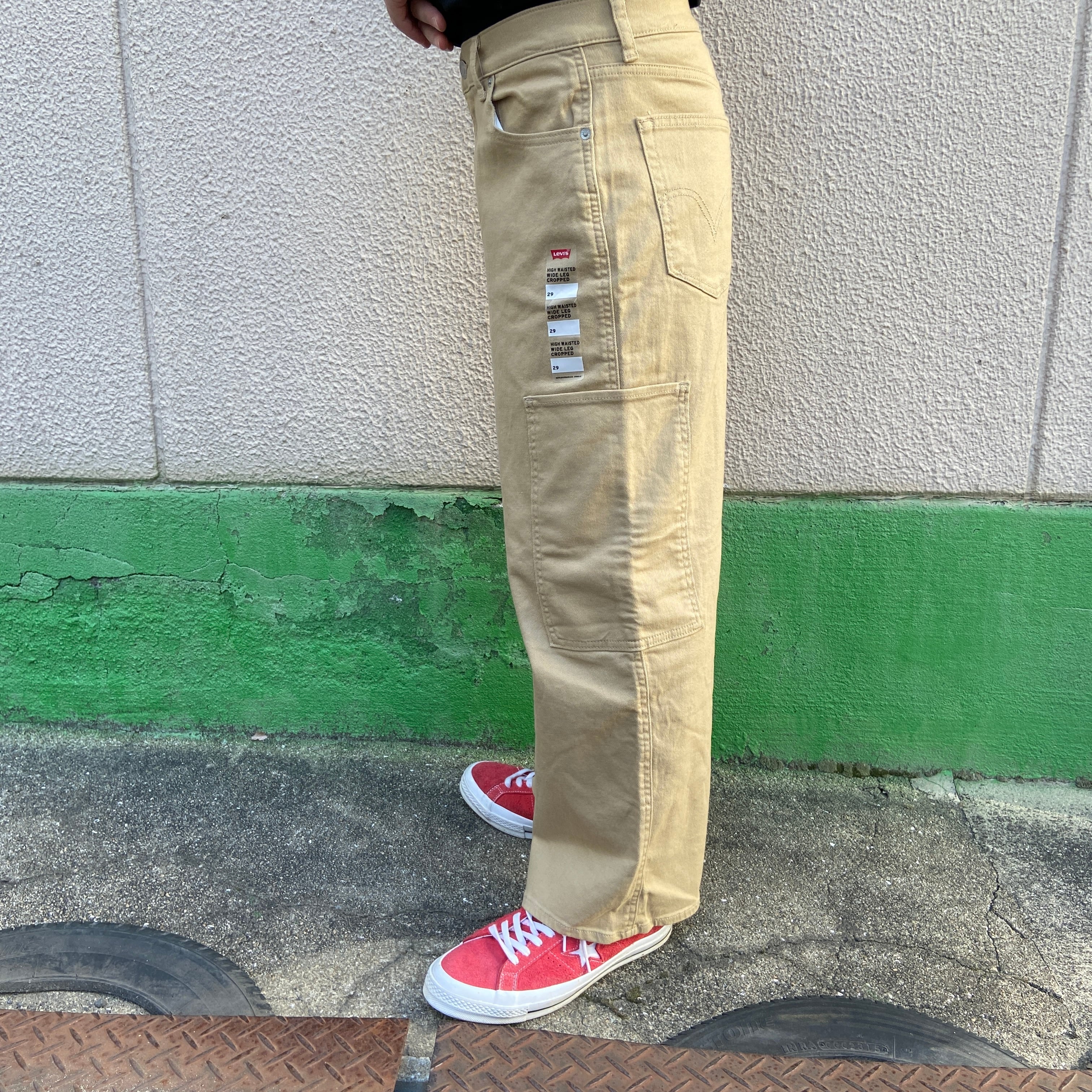 タグ付きデッドストック☆Levi's☆ストレッチワイドパンツ☆サンドベージュ☆S