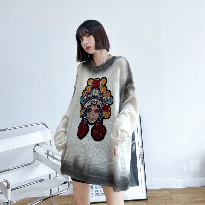 セーター ジャケット レディースオータム薄手カジュアルルーズスリムニット ロング 秋物 ラブタオタオダレンハウス88708933962