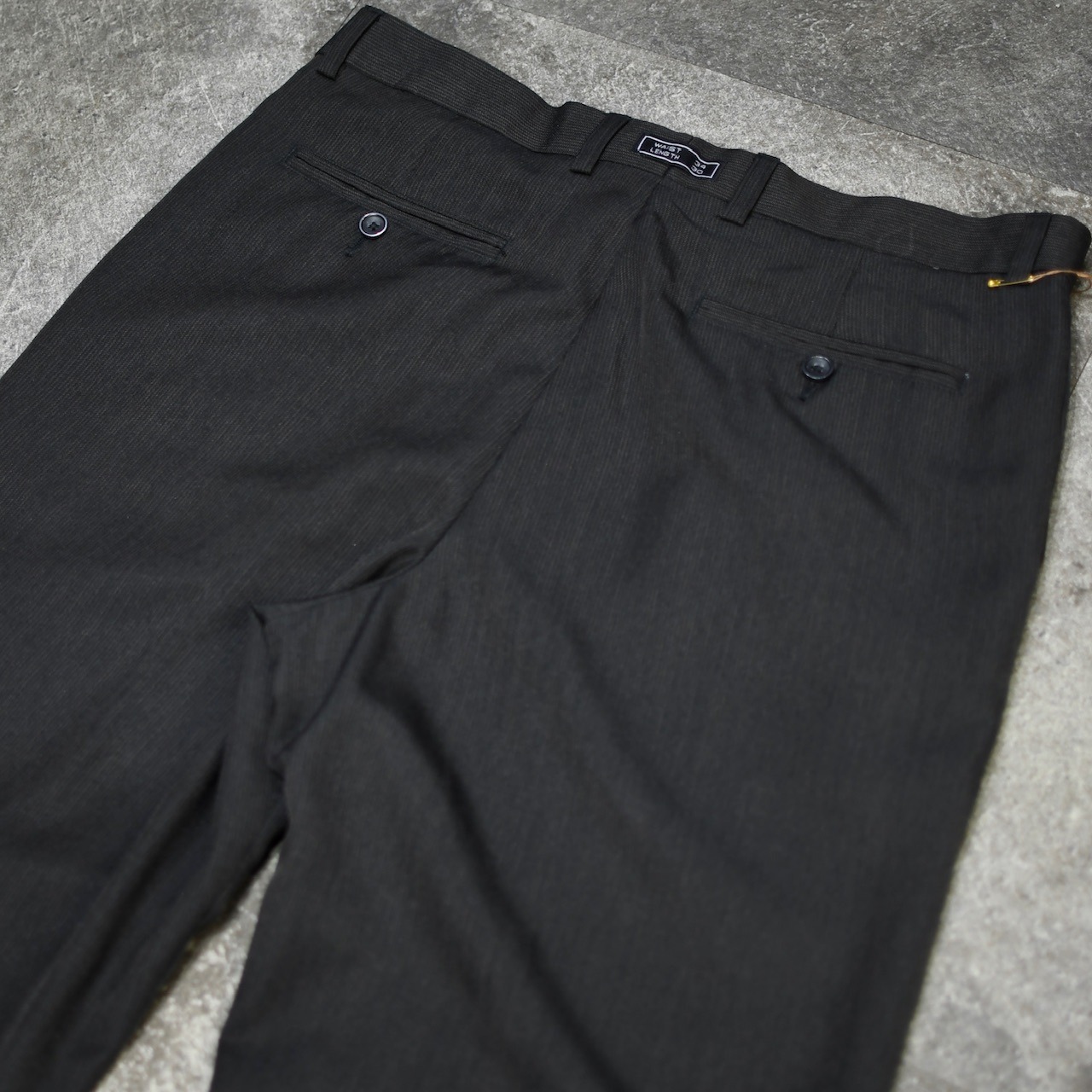 2tuck stripe slacks dark brown
