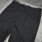 2tuck stripe slacks dark brown