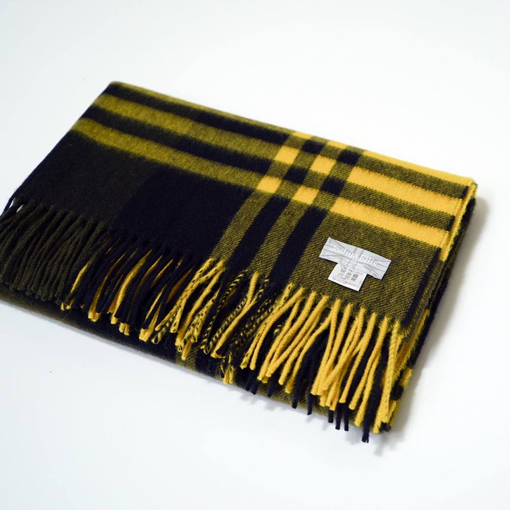 新品同様《国内正規品》JOSHUA ELLIS ジョシュア エリス カシミヤ大判ストール 黄色 ユナイテッドアローズ別注