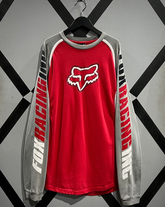 【X VINTAGE】“FOX RACING” Logo Design Loose L/S T-Shirt