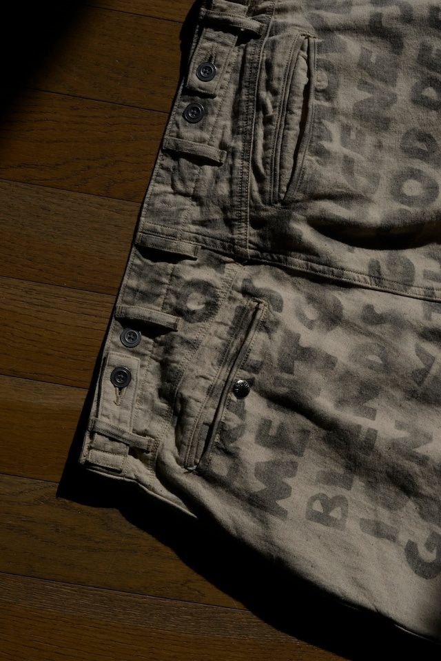 NICENESS / H.BLISS HAND STENCIL UTILITY PANTSNATURAL