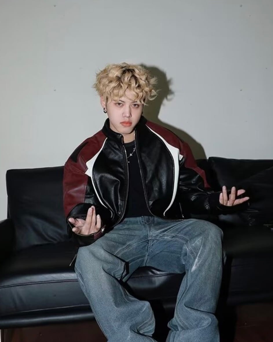 バイカラーレザージャケット | Jelaisse