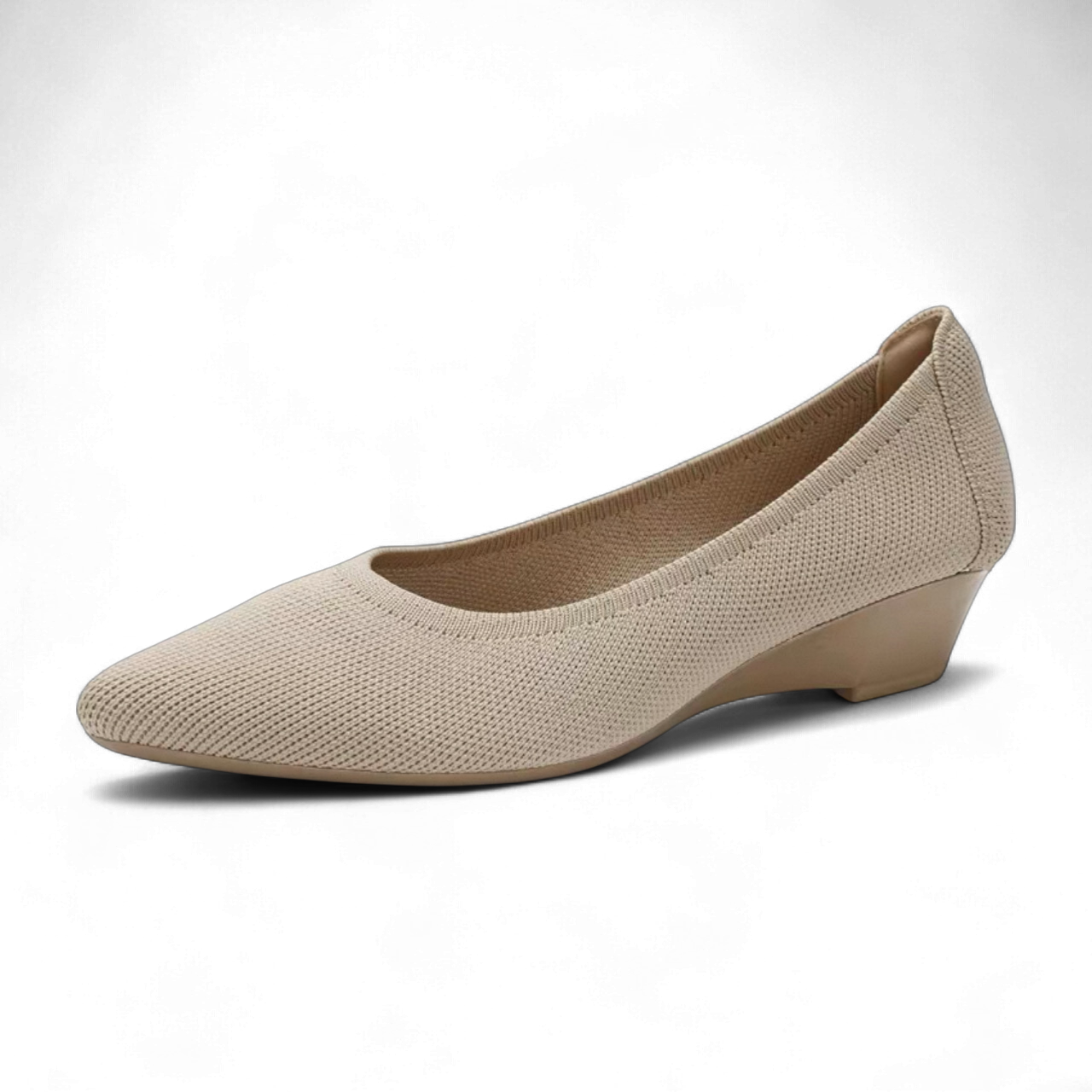 ニットウェッジパンプス ベージュ knit wedge pumps Beige 254-S-4
