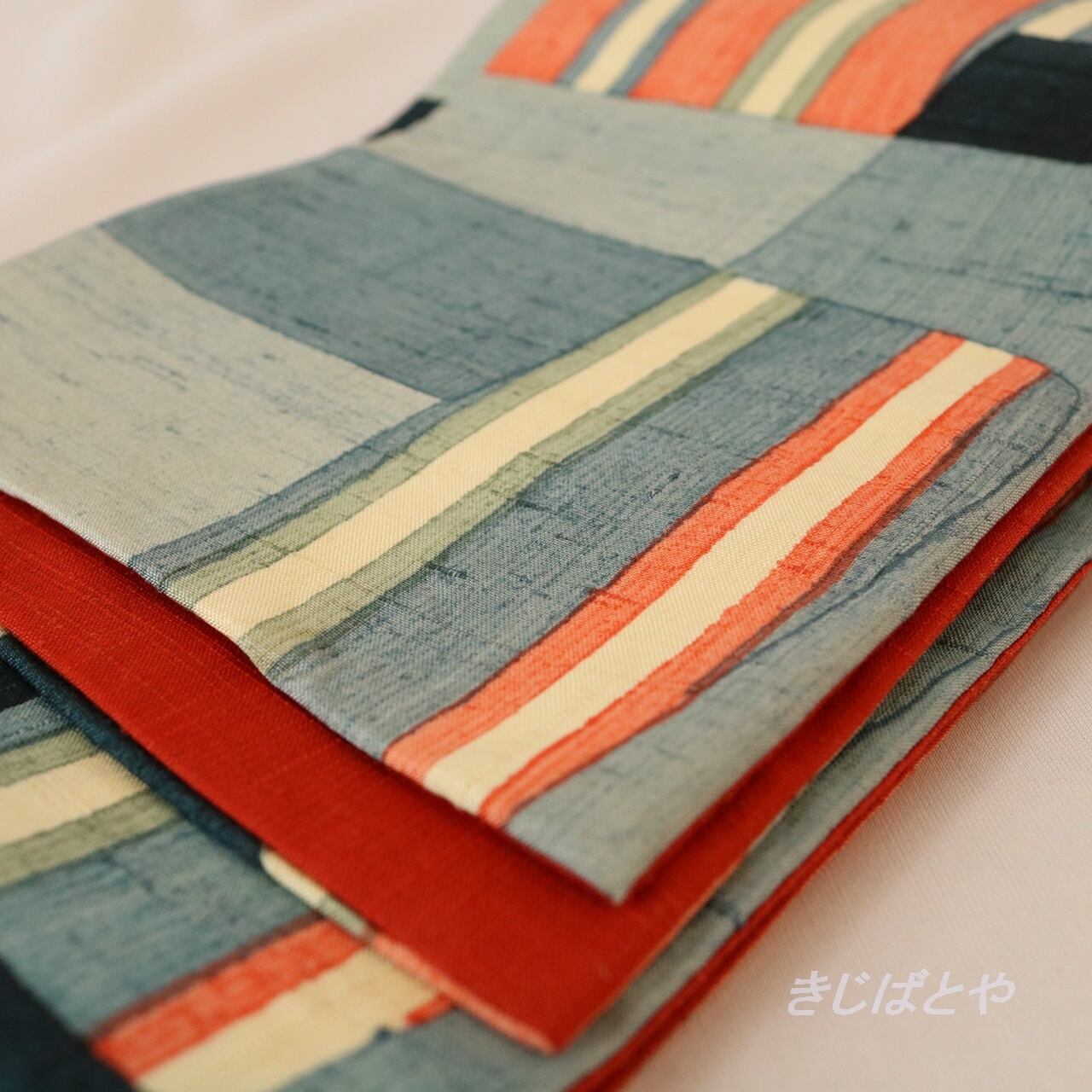 民芸 民族 モダン 幾何学模様。紬 半幅帯 オリエンタル｜レディース 