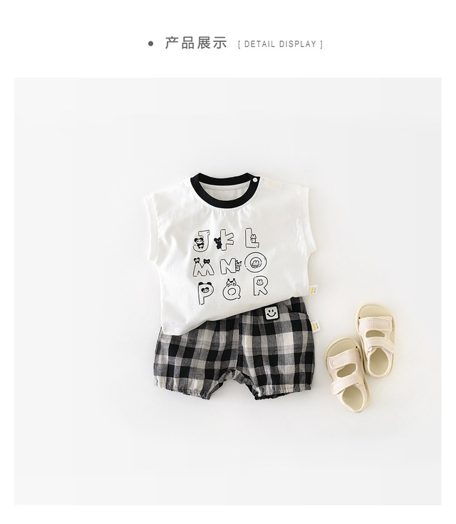 【BABY】スマイルワッペン チェック柄ブルマパンツ - 7