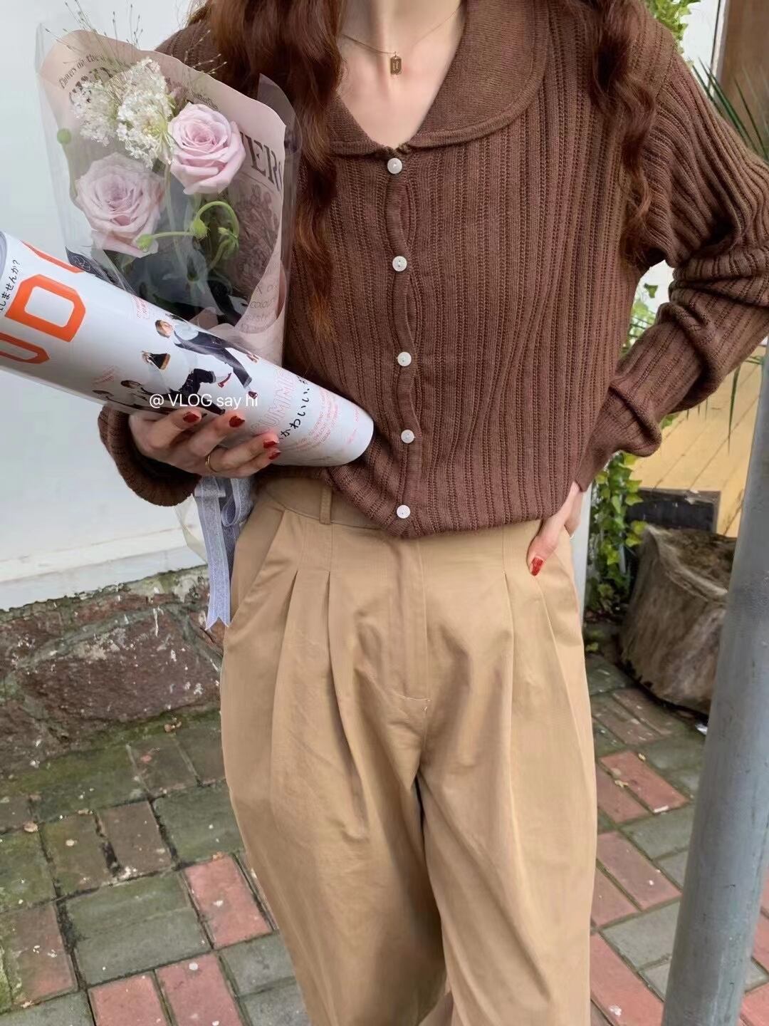 シアーシャツ風ニット　AJ2085-762