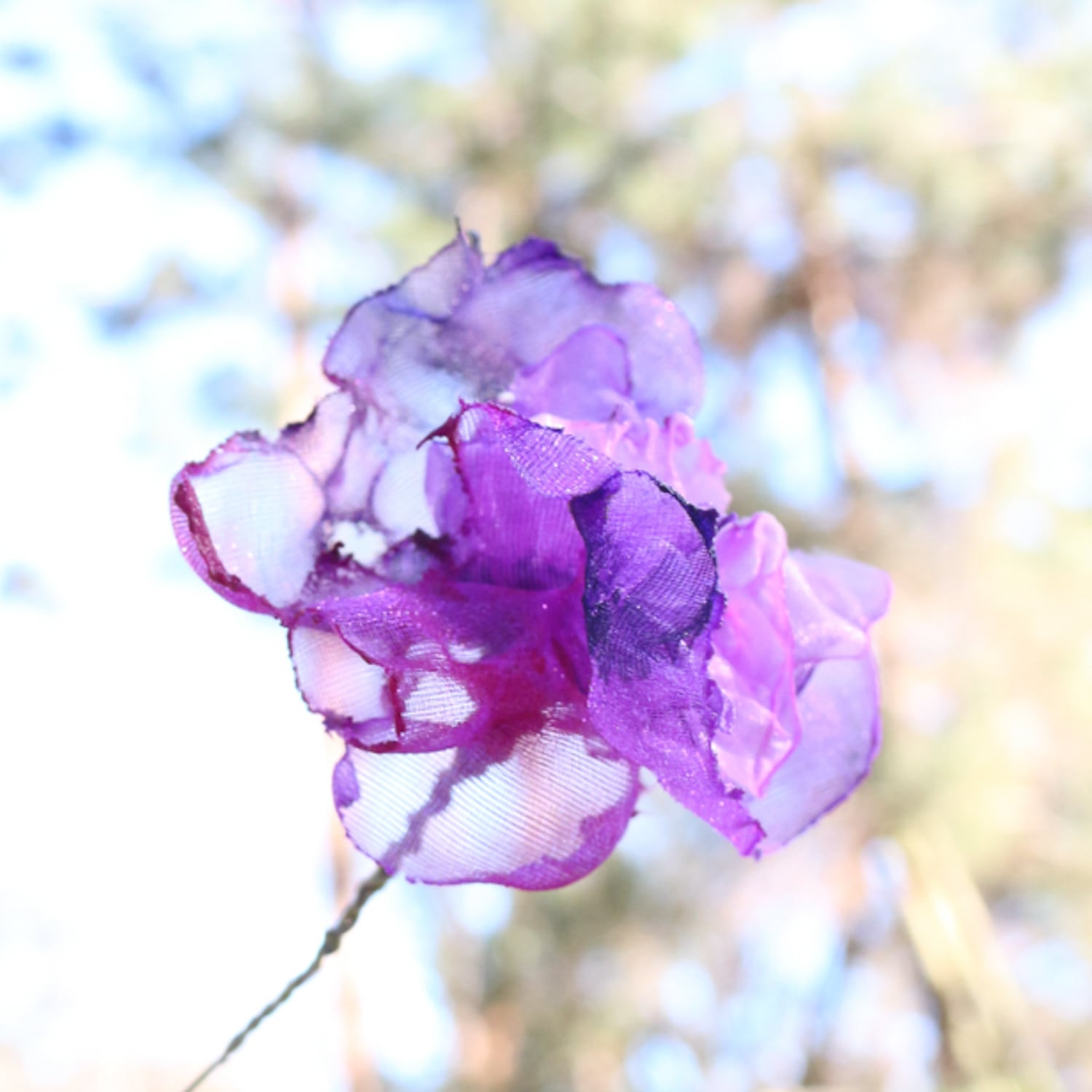 ピンクパープル｜カラフルオーガンジーのアートフラワー【造花