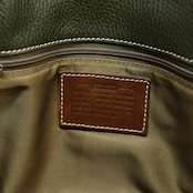 old coach dark green leather shoulder bag
