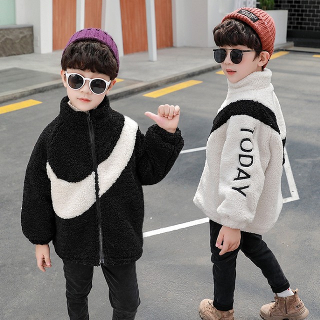 【90㎝-150㎝】ボアジャケット ブルゾン 厚手　コート　長袖　全２色　　韓国版　男の子　韓国子供服　子供服　女の子　