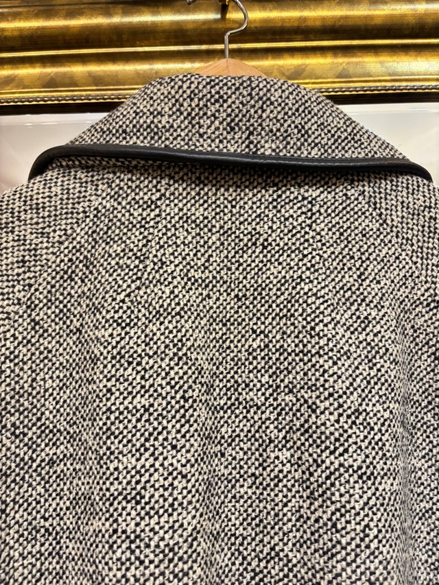 60's black tweed coat