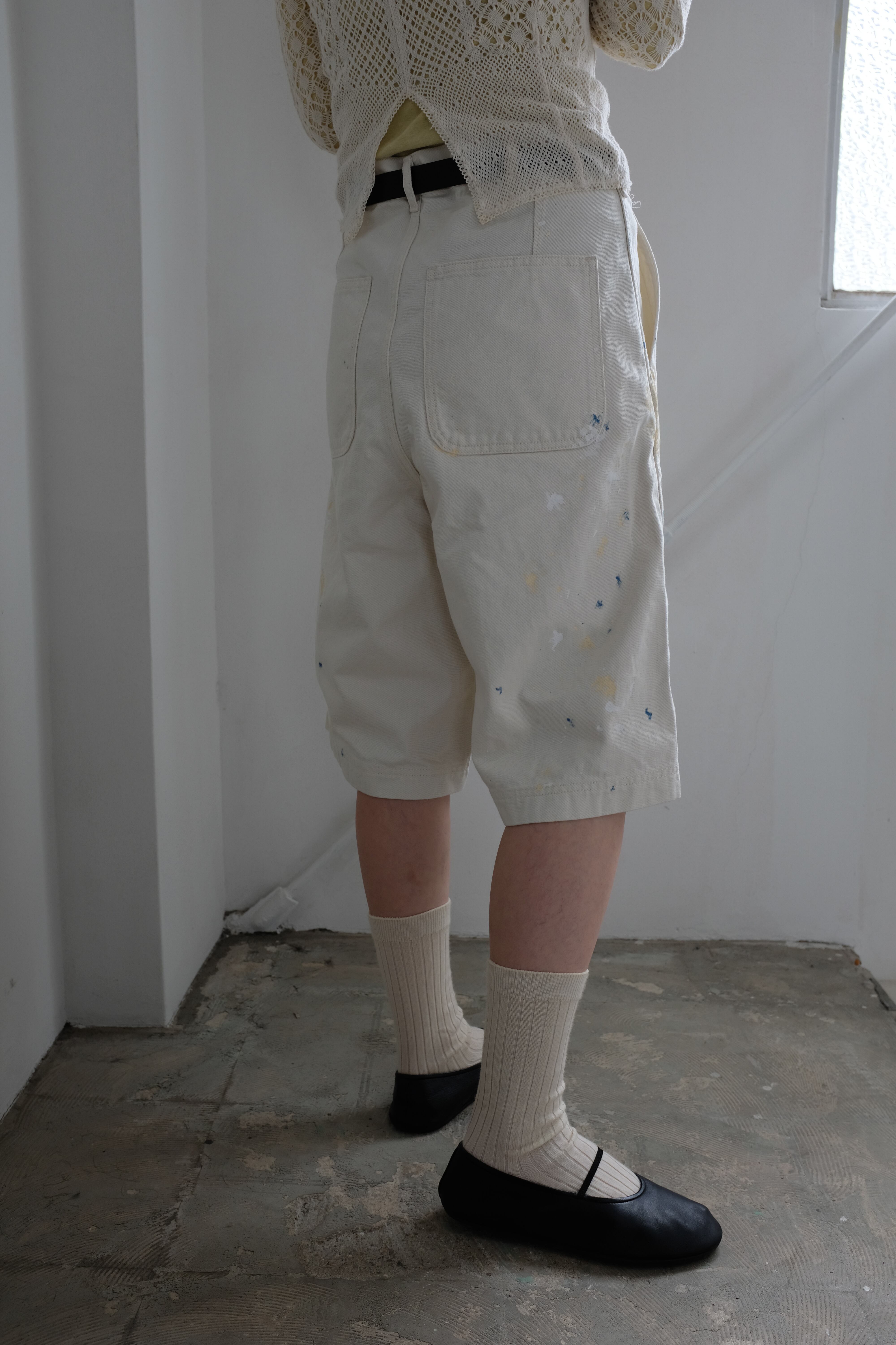 YLÈVE] HAND PAINT DENIM SHORTS / CERAMIC | YES-姫路の美容院と服の