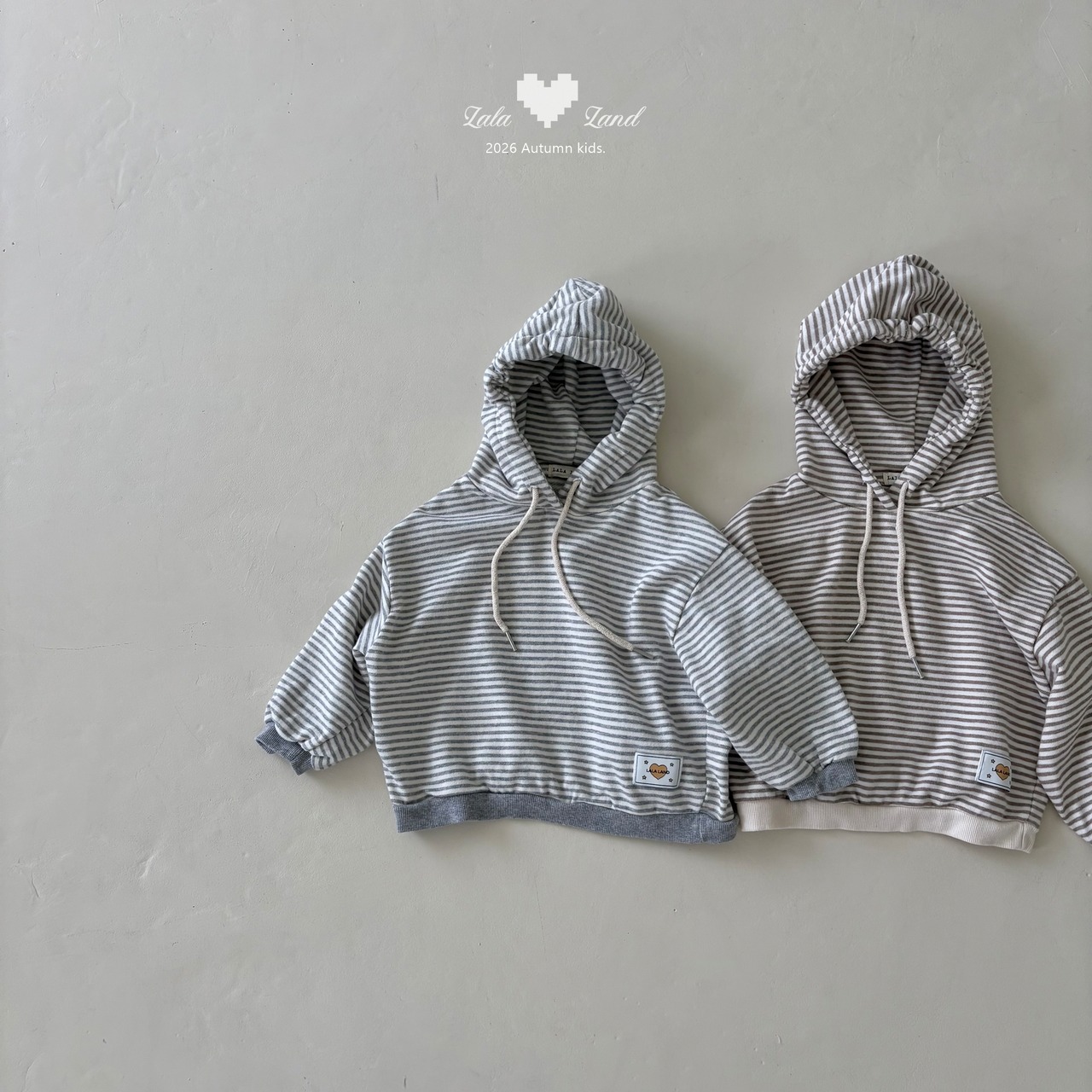 韓国子供服 / LALALAND / 26Autumn / モモ フード スウェット / 秋服 / キッズ *XS~XL*