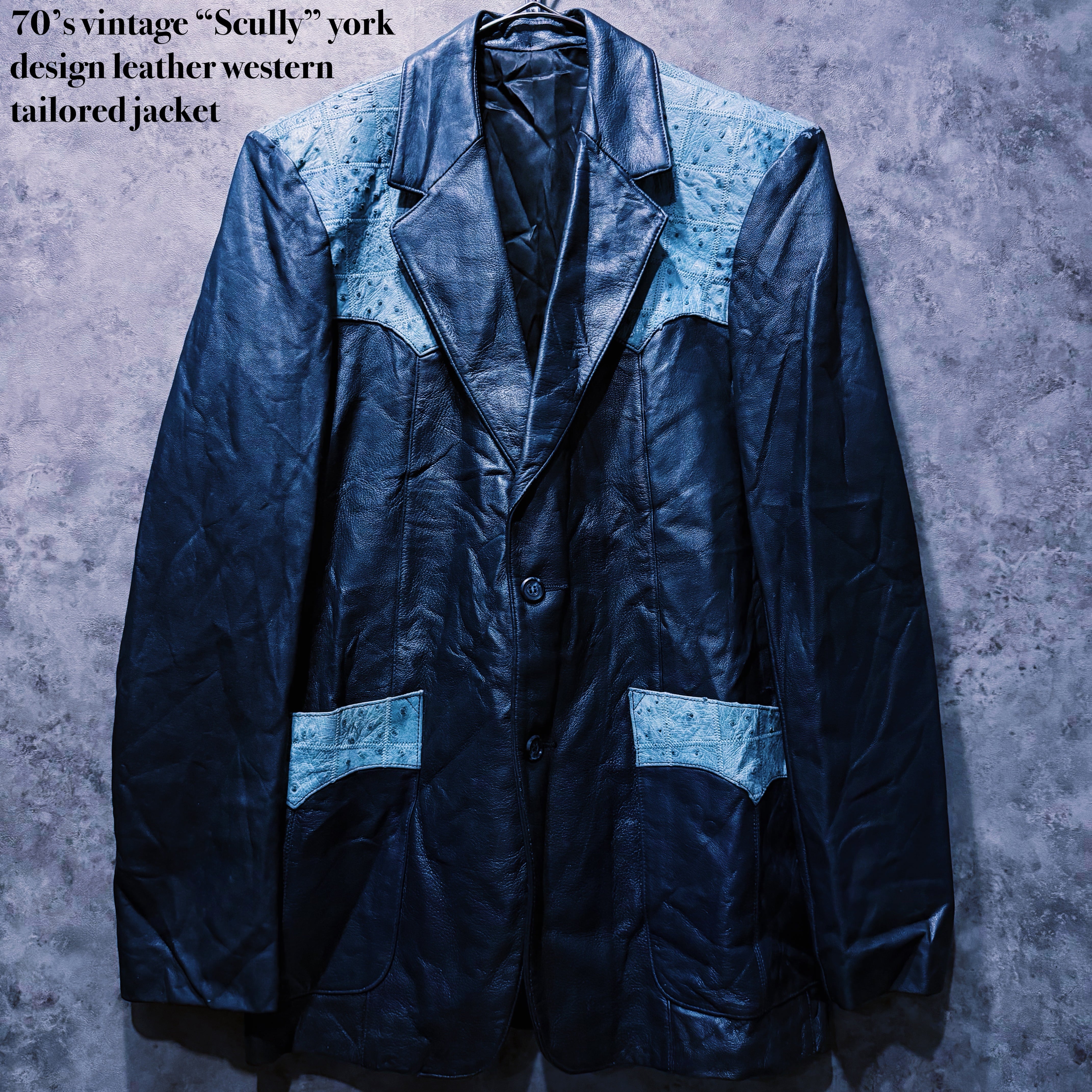 【doppio】70’s vintage “Scully” york design leather western tailored jacket