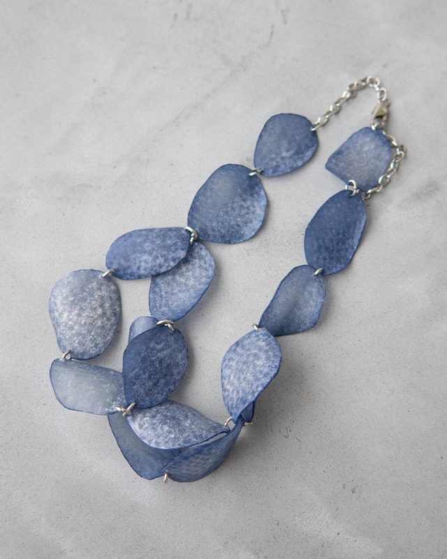 Rawhide Chain Necklace (Navy)