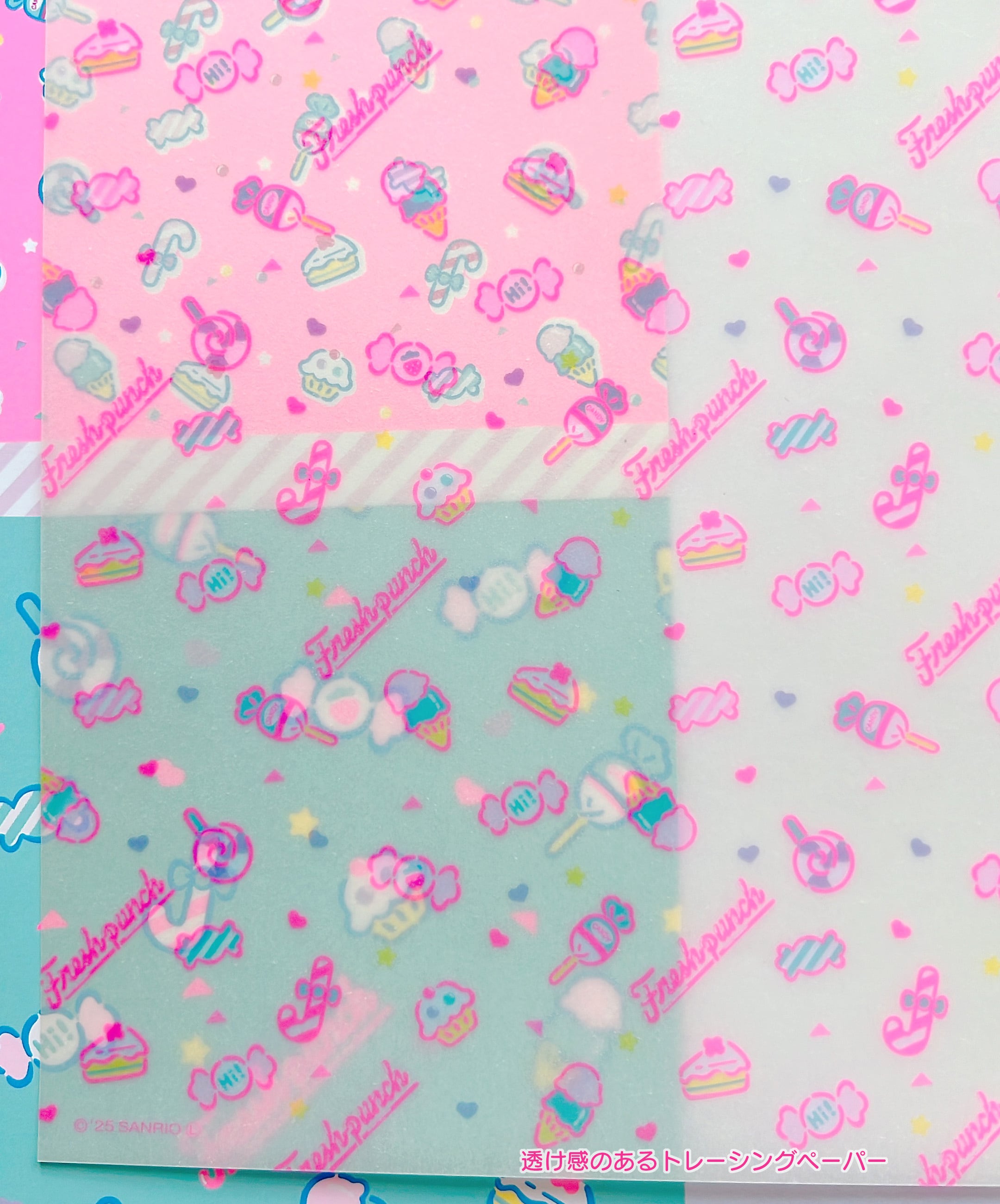 Sanrio Characters】POP PINK PRINT!Tracing paper set /FRESH PUNCH