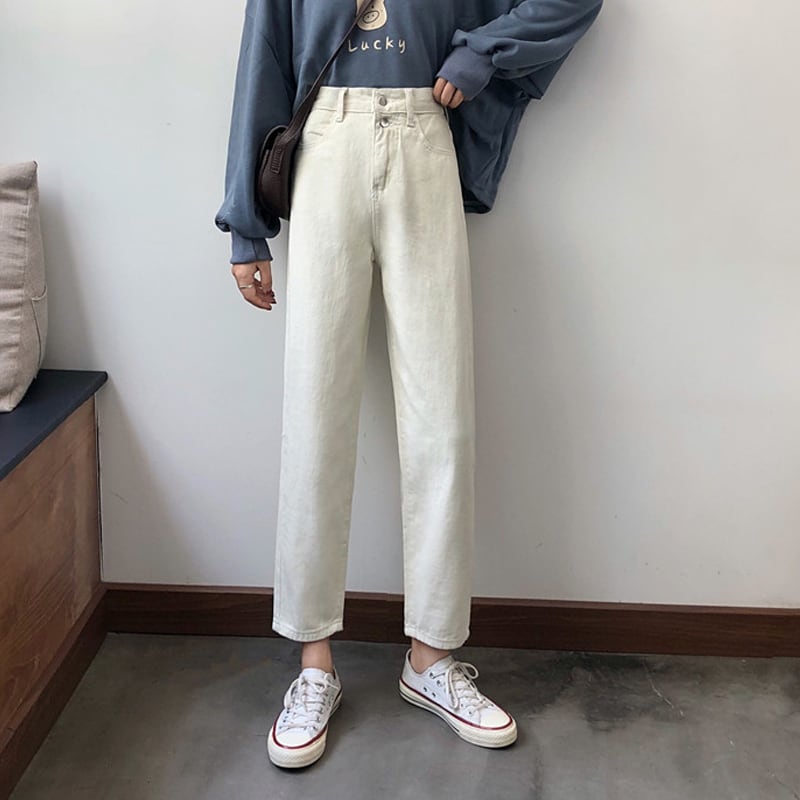 パンツ スプリングオータムスタイルスタンダードジーンズ レッド レトロ 春物 秋物 試着室27485500772