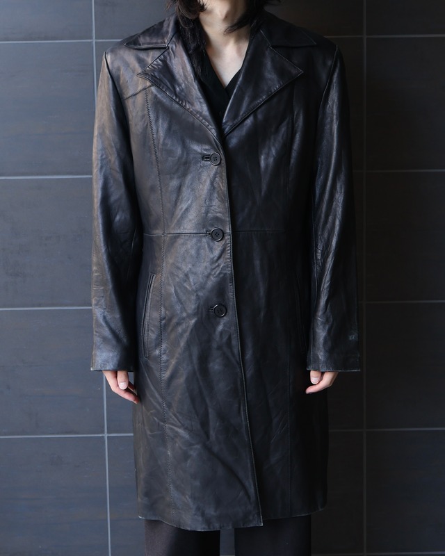 Single Leather Coat