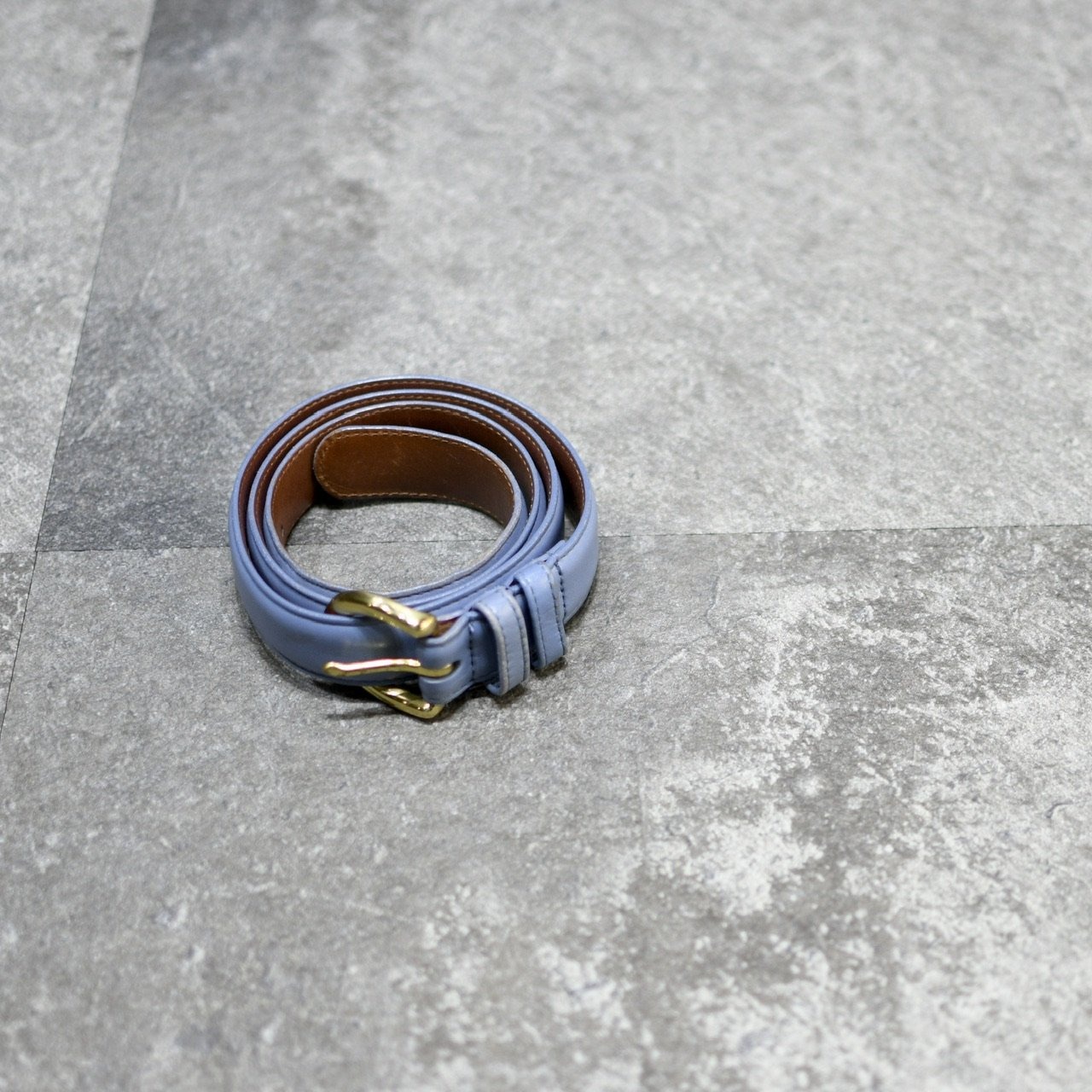 old coach light blue leather belt
