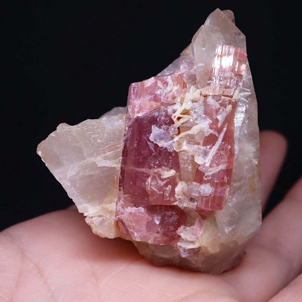 ピンク トルマリン クォーツ 電気石 129,7g T496 鉱物 天然石 原石-