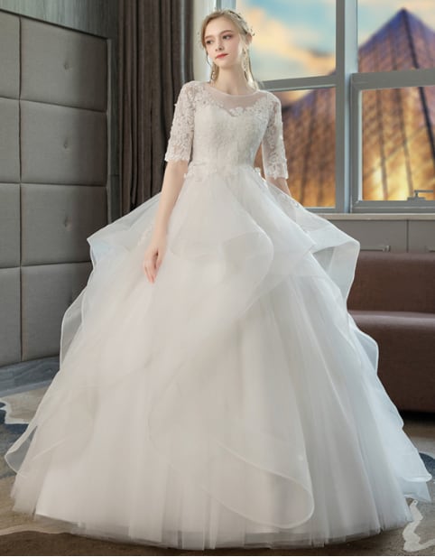 ウェディング ドレス L 結婚式 披露宴 二次会 前撮りフォト花嫁韓国風 