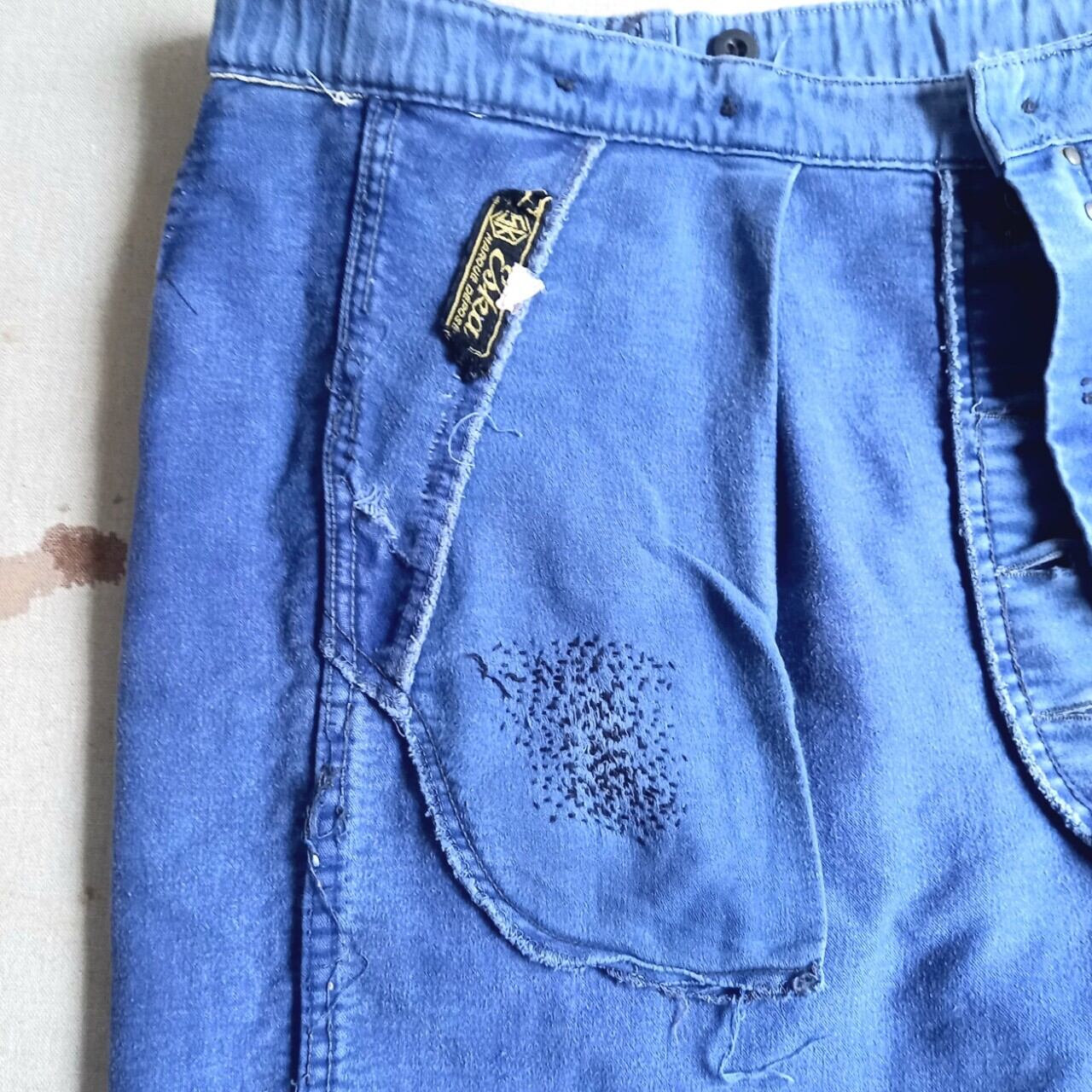 〜50s フレンチ モールスキンパンツ ワークパンツ フェード ボロ ユーロ 50s ESKA モールスキン フレンチワークパンツ 40インチ位 ボロ