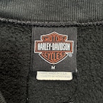 00s USA製 HARLEY-DAVIDSON スウェット 袖プリント フェードブラック