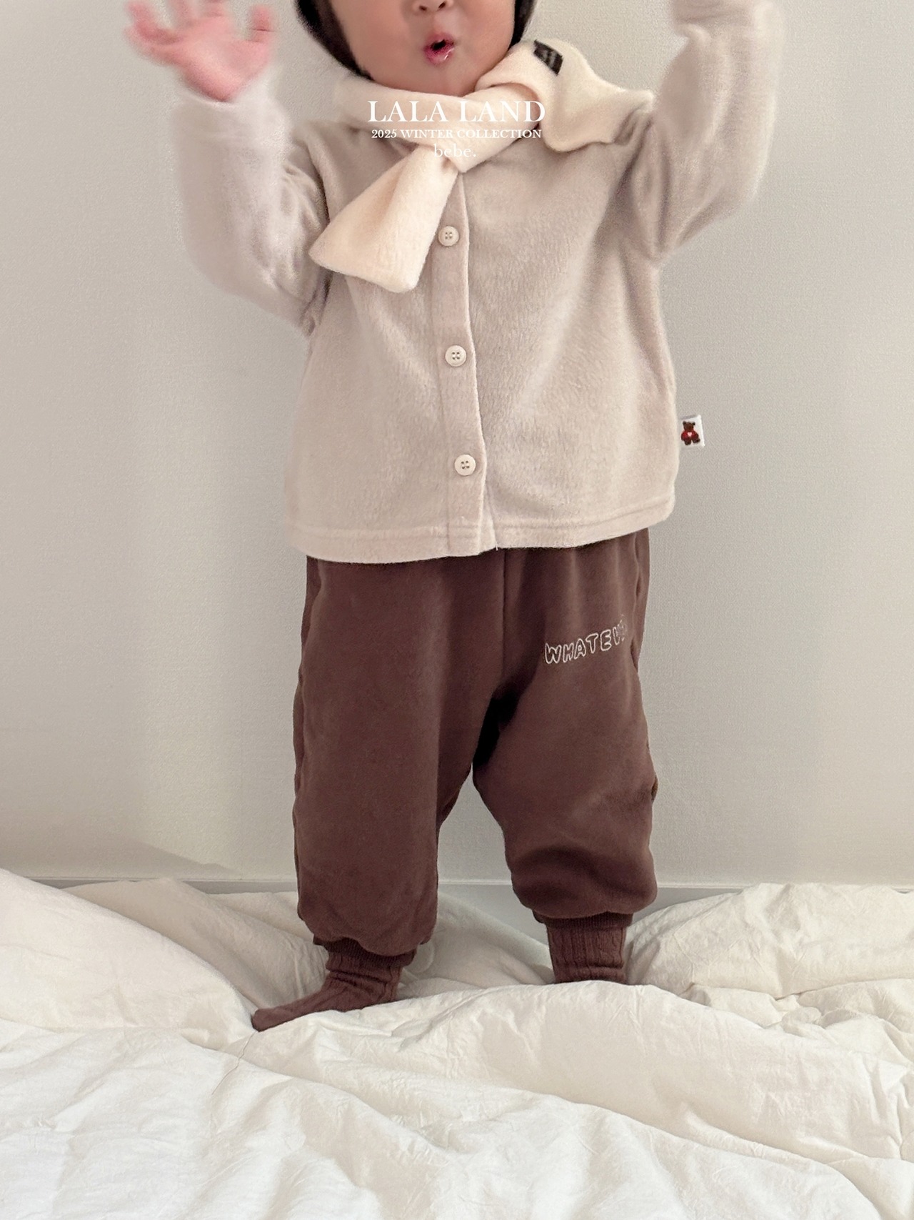 LALALAND 25/WI(Baby)Peach ribbed cardigan