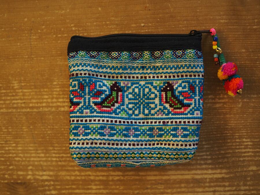 モン族手刺繍ポーチ(小)