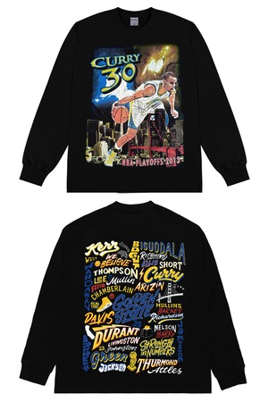 【トップス】男女兼用Stephen curry  vintage ゆったりとしたプリントの長袖Tシャツ 2202281917J