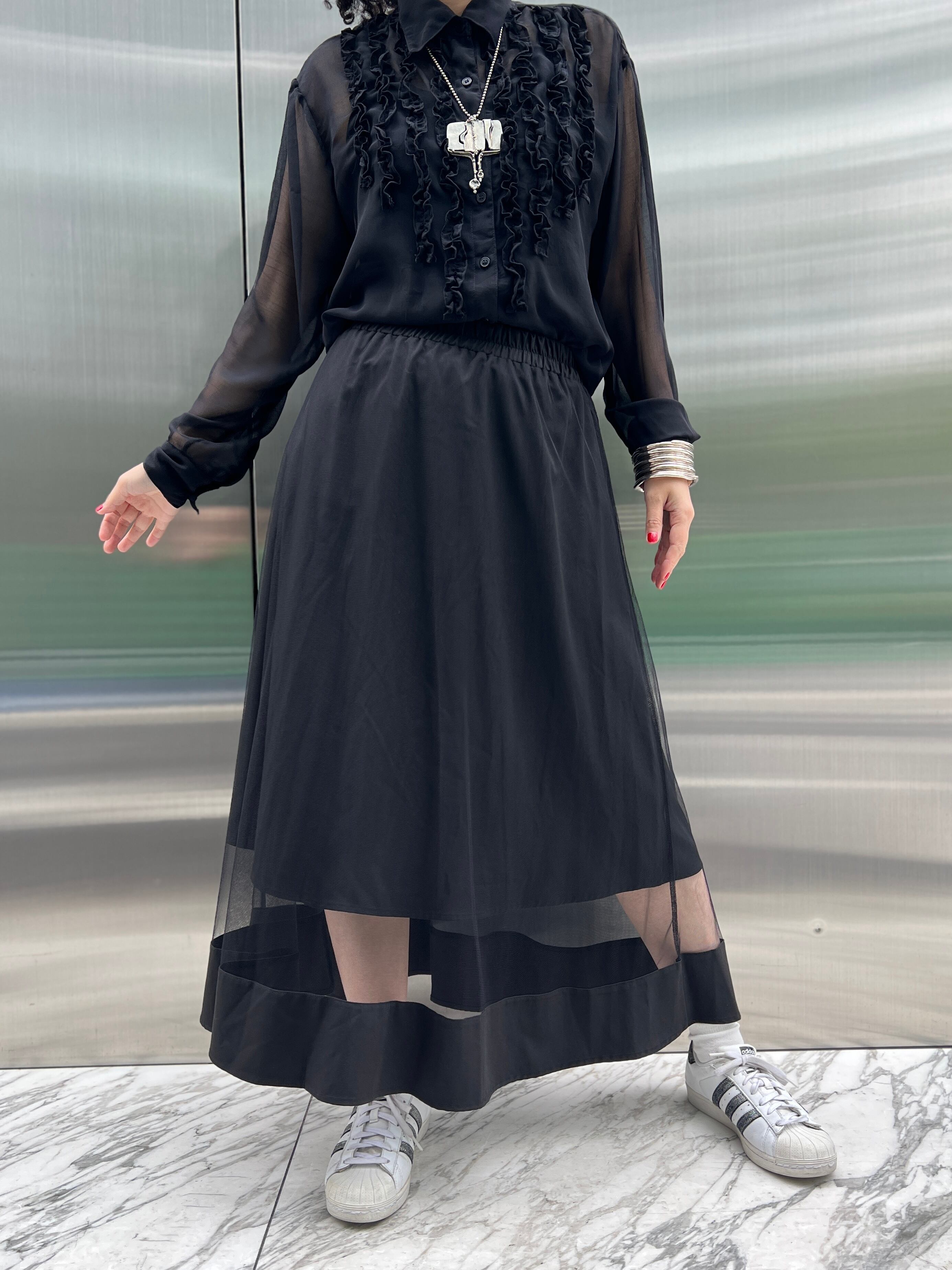 Vintage Sheer Black Skirt / チュール スカート