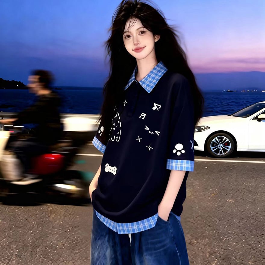 サブカル系 Y2Kファッション ストリート半袖Tシャツ | サブカル系地雷