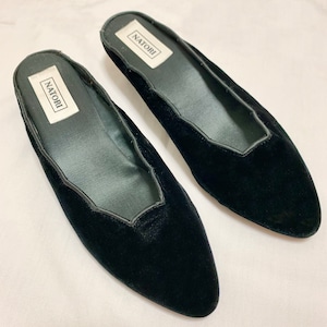 Vintage Natori Velvet Mules Made In Spain