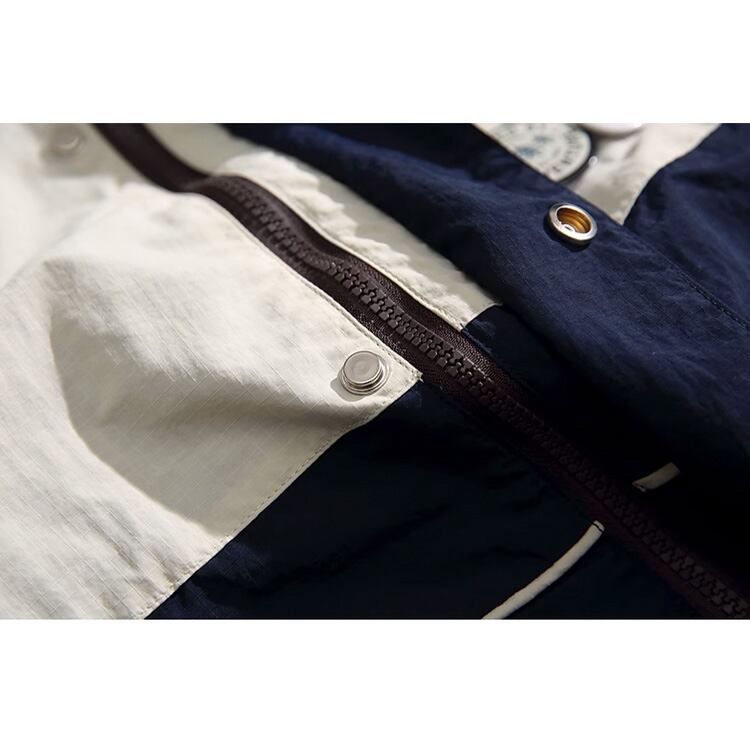 ★RETRO COLOR CONTRAST STAND COLLAR JACKET　　　A0802