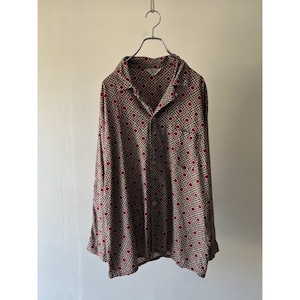 -sears- 60's pattern cotton × rayon shirt