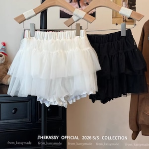 2色/インナー付きティアードチュールスカート ・75719 2色/インナー付きティアードチュールスカート ・75719