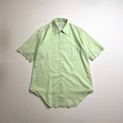 70s~ USA Arrow 襟芯 胸ポケット 半袖シャツ アロー ミントグリーン 15 古着