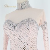 社交ダンス 衣装 Centini Alta Moda ドレス スタンダード ピンク系 シルバー系 デモ 競技 ダンス パーティ 発表会 明るい レース フリル 発表会衣装 舞台