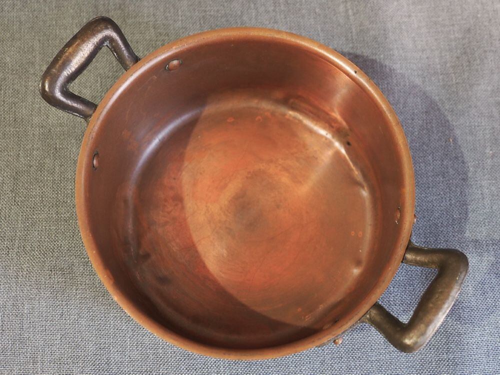 銅製 両手鍋 3 サイズ15㎝ フランスブロカント アンティーク 66065-3