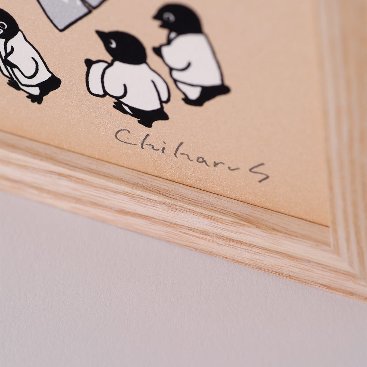 シルクスクリーン］『ペンギンと白文鳥の温泉戯画』 | Penguin Design