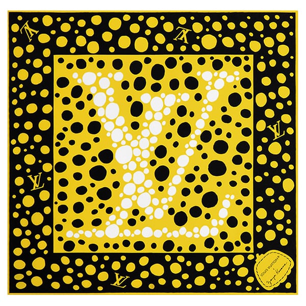 New LOUIS VUITTON ルイヴィトン スカーフ カレ45 インフィニティ 草間彌生 ドット イエロー M78320 新品