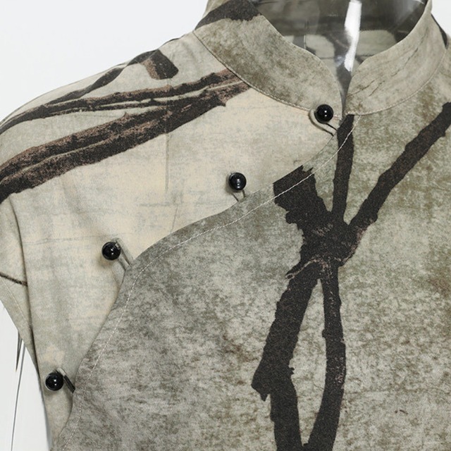 Abstract ink cheongsam one-piece C1612