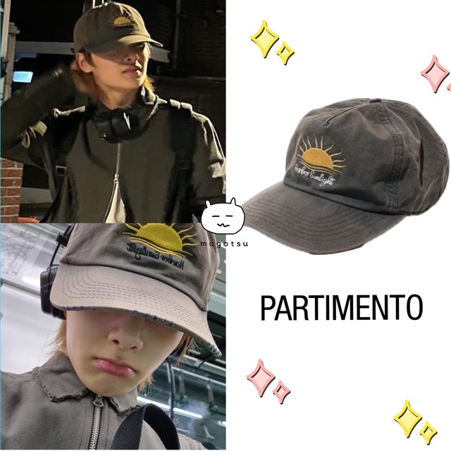 ★Stray Kids アイエン 着用！！【PARTIMENTO】VTG Washed Sunlight Ball Cap Navy